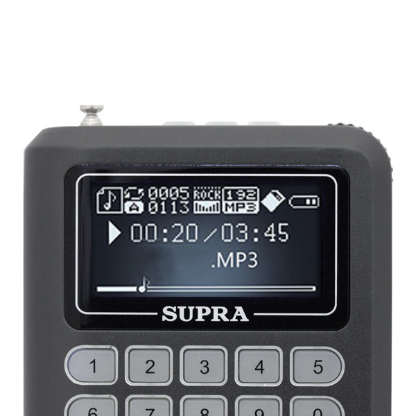 Радиоприемник Supra PAS-3907 серый