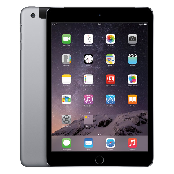 Планшет Apple iPad mini 3 128GB Wi-Fi+Cellular Space Gr(MGJ22)