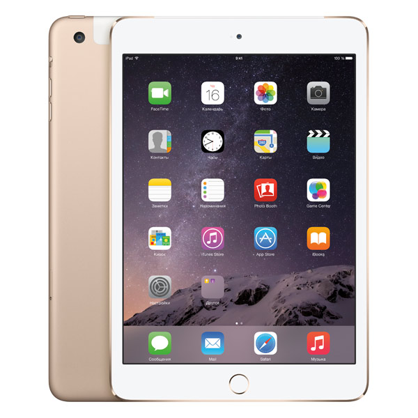 Планшет Apple iPad mini 3 128GB Wi-Fi+Cellular золотой