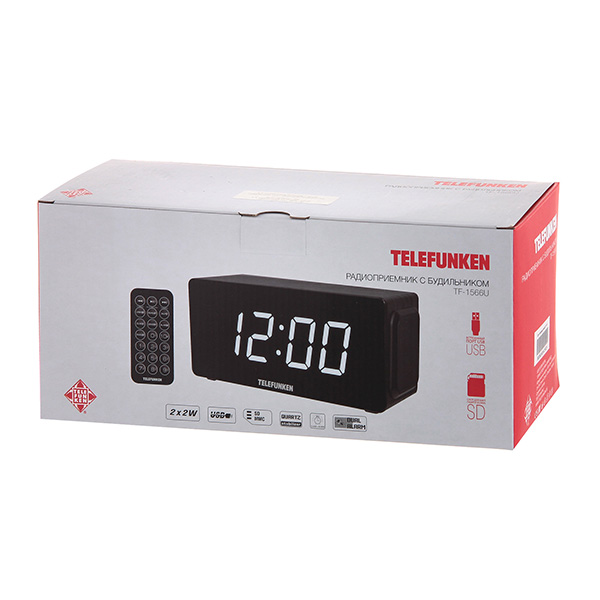 Радиоприемник Telefunken TF-1566U черное дерево/белый