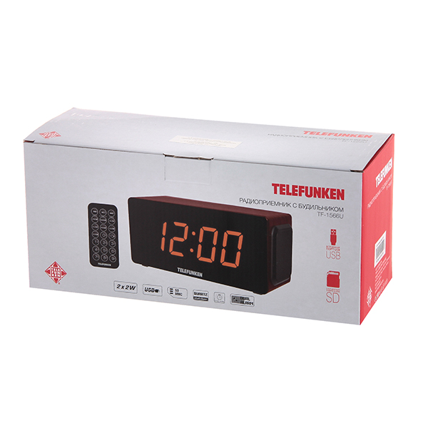 Радиоприемник Telefunken TF-1566U Brown Wood/оранжевый
