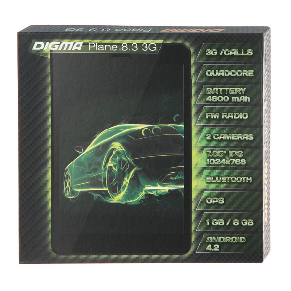 Планшет Digma Plane 8.3 3G Black (PS7840MG)