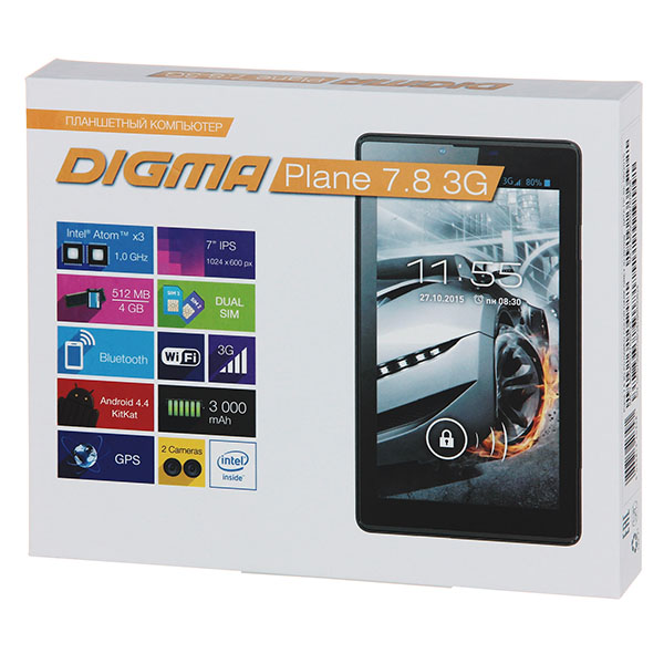 Планшет Digma Plane 7.8 7" 4Gb 3G Gray (PS7008EG)