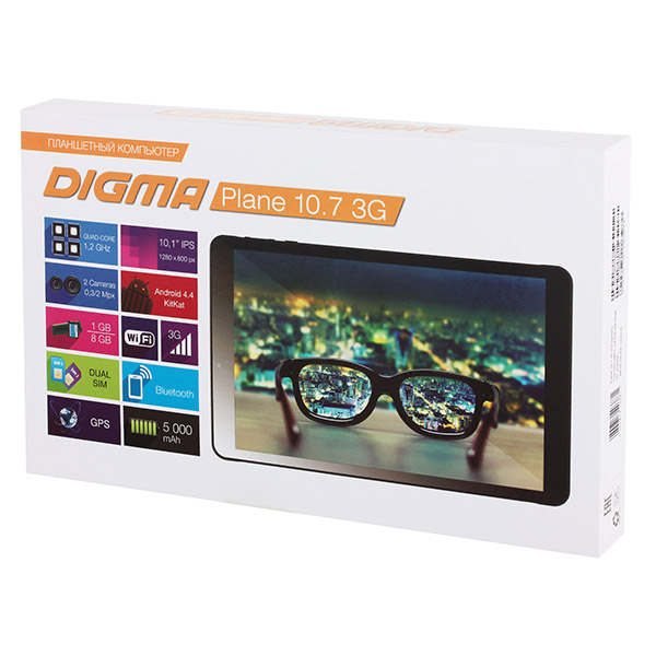 Планшет Digma Plane 10.7 10.1" 8Gb 3G White (PS1007PG)