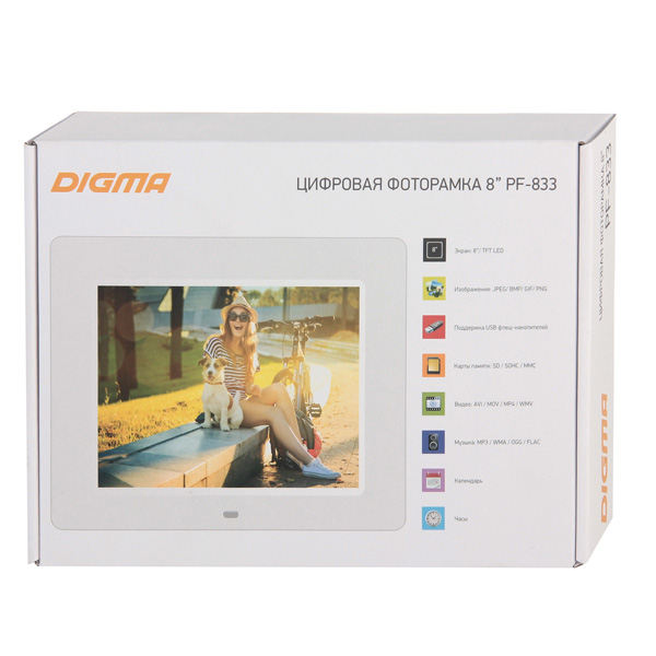 Цифровая фоторамка Digma PF-833 White