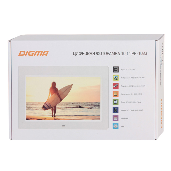 Цифровая фоторамка Digma PF-1033 White