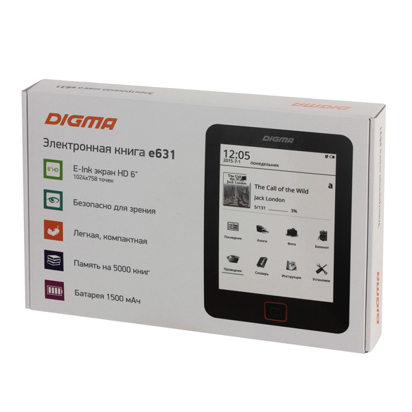 Электронная книга Digma E631 черный