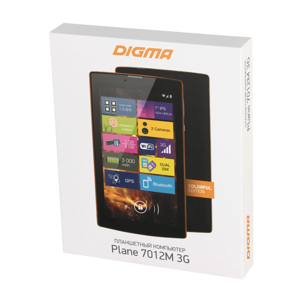 Планшет Digma Plane 7012M 3G Orange/Black (PS7082MG)