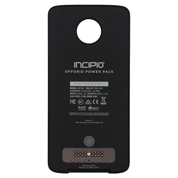 Сменный модуль Motorola Cover Battery Incipio offGRID Black(ASMESPRBLKEU)