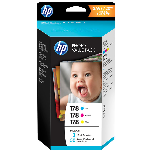 Картридж для струйного принтера HP 178 + фотобумага 50 листов T9D89HE