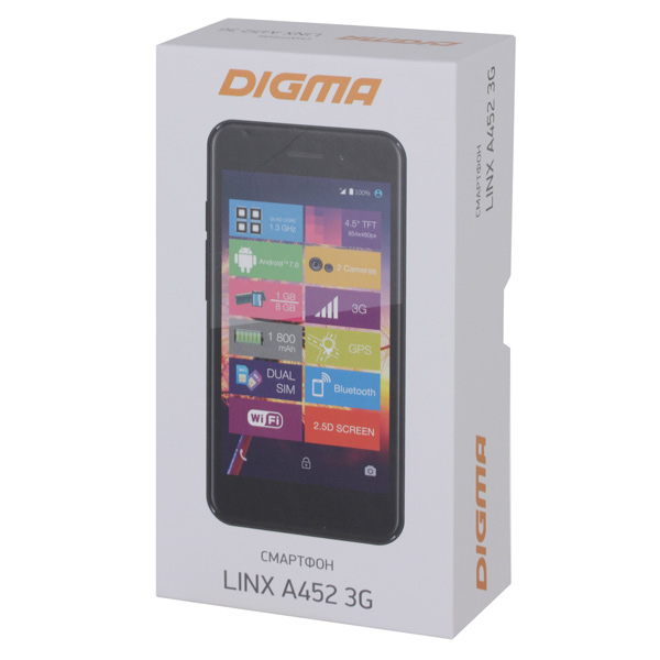 Смартфон Digma Linx A452 3G графитовый