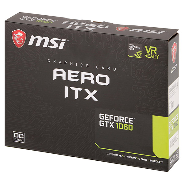 Видеокарта MSI GeForce GTX 1060 AERO ITX 3G OC