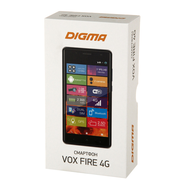 Смартфон Digma VOX FIRE 4G 8Gb Gray