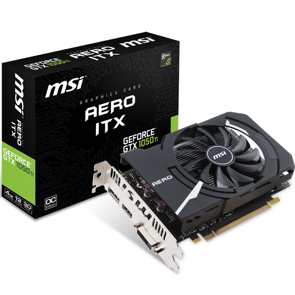 Видеокарта MSI GeForce GTX 1050 Ti AERO ITX 4G OCV1