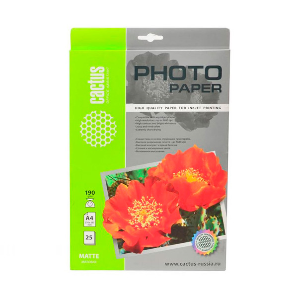 Фотобумага для принтера Cactus CS-MA419025 190г/м2 А4 25л матовая