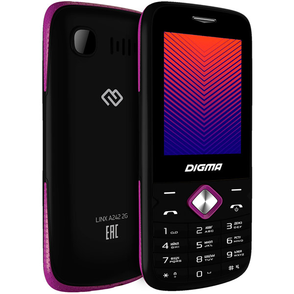 Мобильный телефон Digma Linx A242 Black/Purple (LT1043PM) Linx A242 LT1043