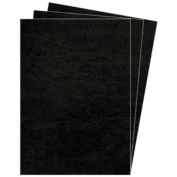 Обложка для переплета Fellowes Delta A4 черная, 100 шт. тиснение под кожу