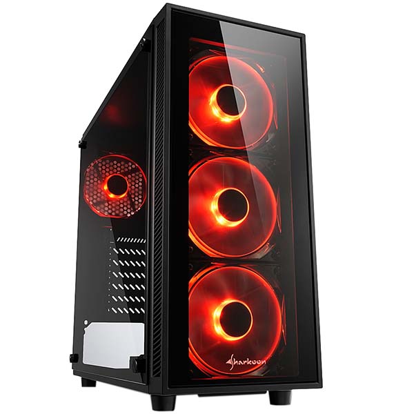 Корпус для компьютера Sharkoon TG4 red led