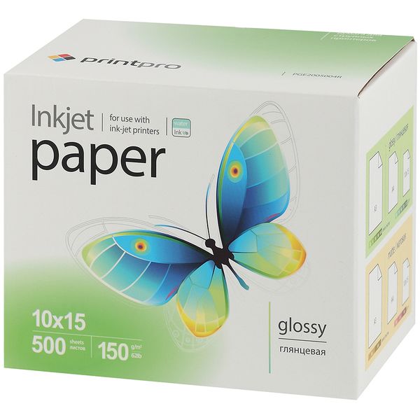 Фотобумага для принтера PrintPro Glossy 150g/m, 10x15 (PGE1505004R)