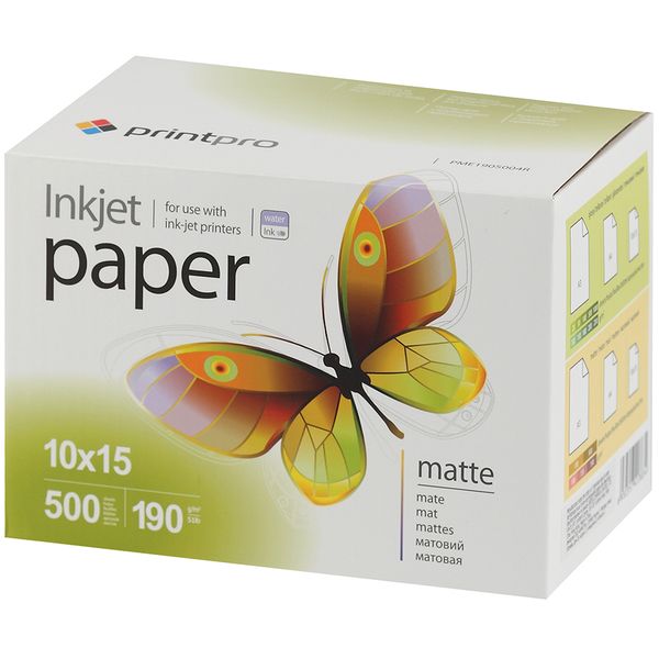 Фотобумага для принтера PrintPro Matte 190g/m, 10x15 (PME1905004R)