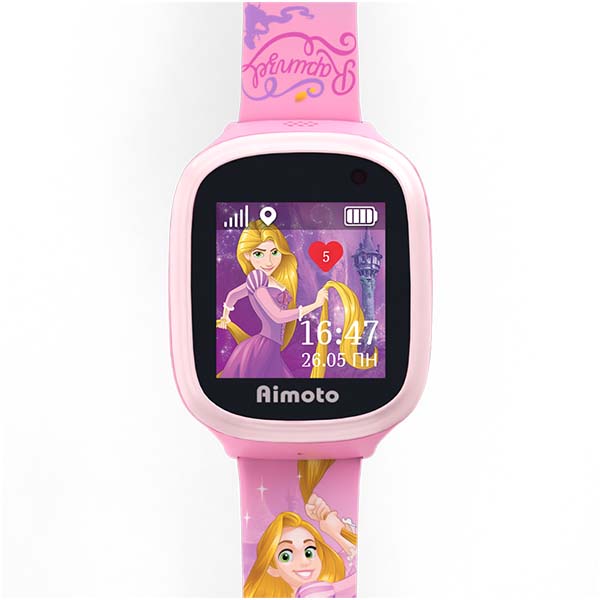Часы с GPS трекером Aimoto Disney: Принцесса Рапунцель, розовый (9301104)