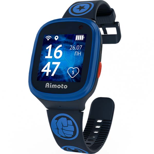 Часы с GPS трекером Aimoto MARVEL: Герой, черный/синий (9301109)
