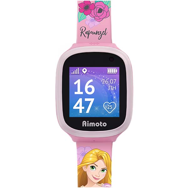 Часы с GPS трекером Aimoto Disney: Принцесса Рапунцель&nbsp;SE, розовый (9303304)