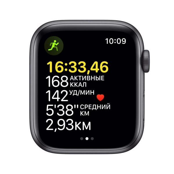 Смарт-часы Apple Watch SE 2020 44mm серый космос Aluminum Case with Midnight Sport Band, размер Regular (MKQ63)