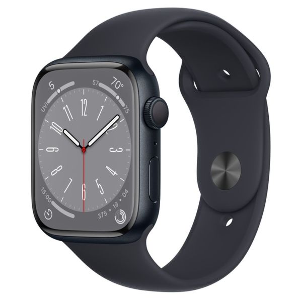 Восстановленные смарт-часы Apple Watch Series 8 45mm Midnight Aluminum Case with Midnight Sport Band, размер M/L, отличный