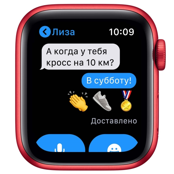 Восстановленные смарт-часы Apple Watch Series 6 44mm PRODUCT(RED) Aluminum Case with Red Sport Band (M00M3), хороший