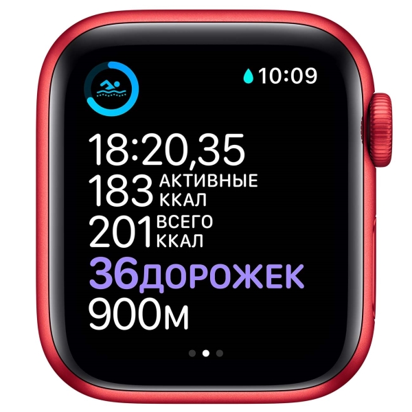 Восстановленные смарт-часы Apple Watch Series 6 44mm PRODUCT(RED) Aluminum Case with Red Sport Band (M00M3), как новый