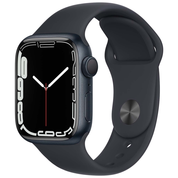 Восстановленные смарт-часы Apple Watch Series 7 41mm Midnight Aluminum Case with Midnight Sport Band (MKMX3), хороший