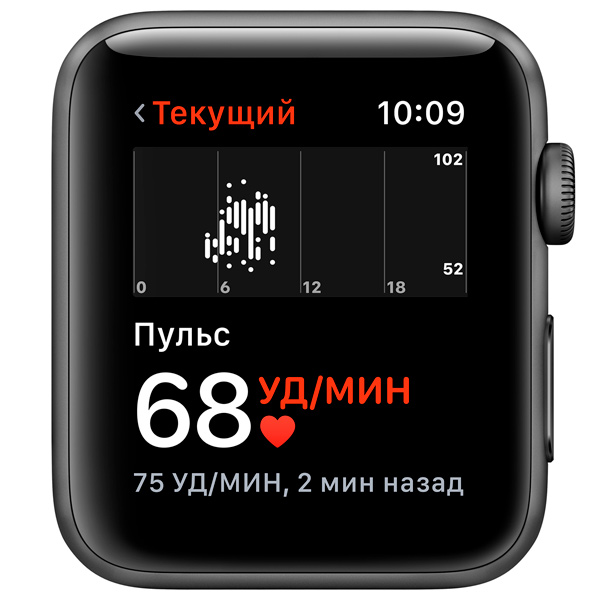 Восстановленные смарт-часы Apple Watch Series 3 38mm серый космос Aluminum Case with Black Sport Band (MTF02), хороший