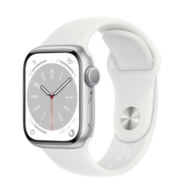 Восстановленные смарт-часы Apple Watch Series 8 41mm Silver Aluminum Case with White Sport Band, размер S/M, как новый