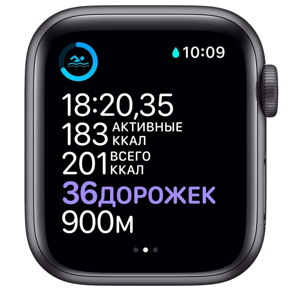 Восстановленные смарт-часы Apple Watch Series 6 44mm серый космос Aluminum Case with Black Sport Band (M00H3), отличный