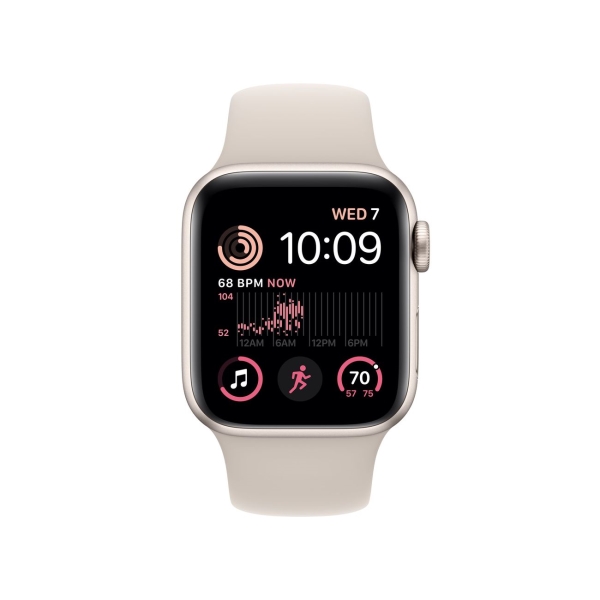 Восстановленные смарт-часы Apple Watch SE 2022 40mm Starlight Aluminum Case with Starlight Sport Band, размер Regular (MNJP3), хороший