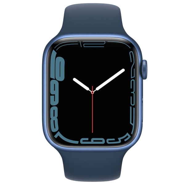 Восстановленные смарт-часы Apple Watch Series 7 45mm Blue Aluminum Case with Abyss Blue Sport Band (MKN83), отличный