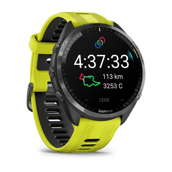 Смарт-часы Garmin Forerunner&nbsp;965&nbsp;47мм черный/темно-серый/желтые
