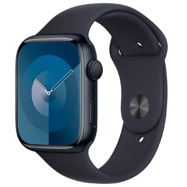 Восстановленные смарт-часы Apple Watch Series 9 45mm Midnight Aluminum Case with Midnight Sport Band, размер S/M (MR993), хороший