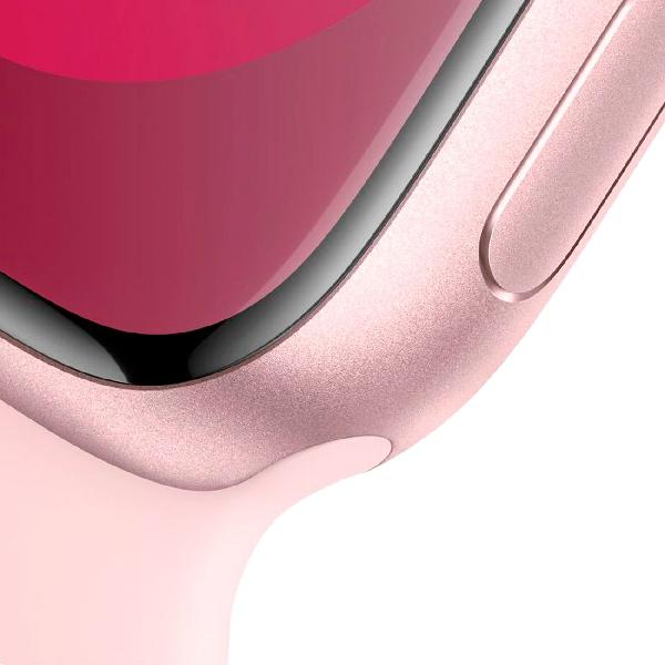 Восстановленные смарт-часы Apple Watch Series 9 41mm Pink Aluminum Case with Pink Sport Band, размер S/M (MR933), отличный