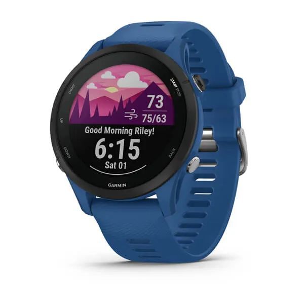 Спортивные часы Garmin Forerunner 255 45,6мм с синим ремешком фото