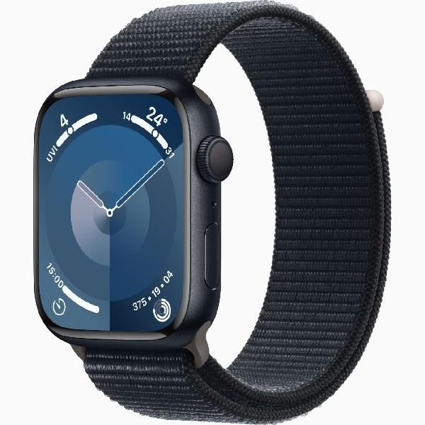 Восстановленные смарт-часы Apple Watch Series 9 45mm Midnight Aluminum Case with Midnight Sport Loop (MR9C3), хороший