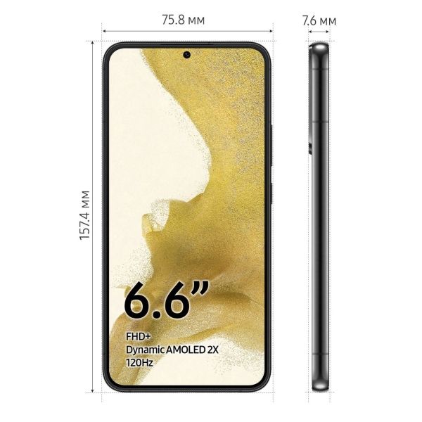 Восстановленный смартфон Samsung Galaxy S22+ 8/256GB фантом черный (SM-S906E/DS), отличный