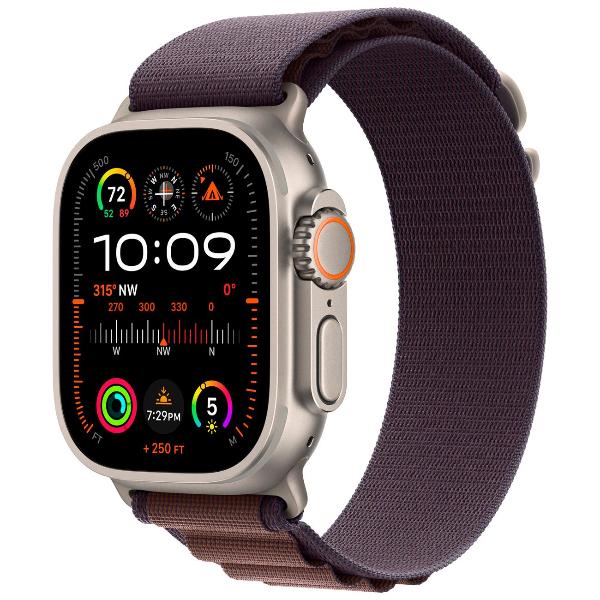 Восстановленные смарт-часы Apple Watch Ultra 2 49mm Titanium Case with Indigo Alpine Loop, размер Medium (MRET3), отличный