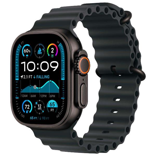 Восстановленные смарт-часы Apple Watch Ultra 2 49mm (2024) черный титан Case with Black Ocean Band, как новый