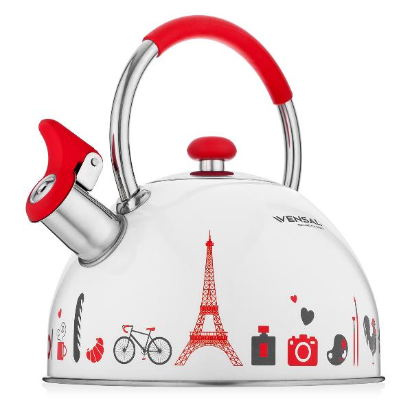 Чайник VENSAL Paris  VS3001 белый/красный