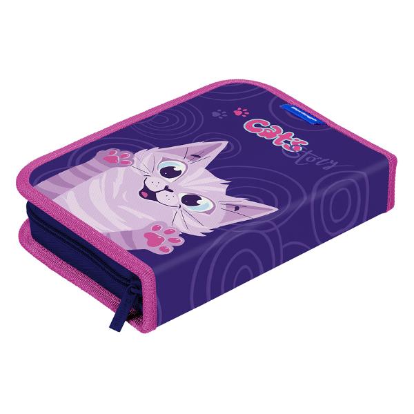 Пенал детский Berlingo 200*140*40 Scary cat 2 откидные секции