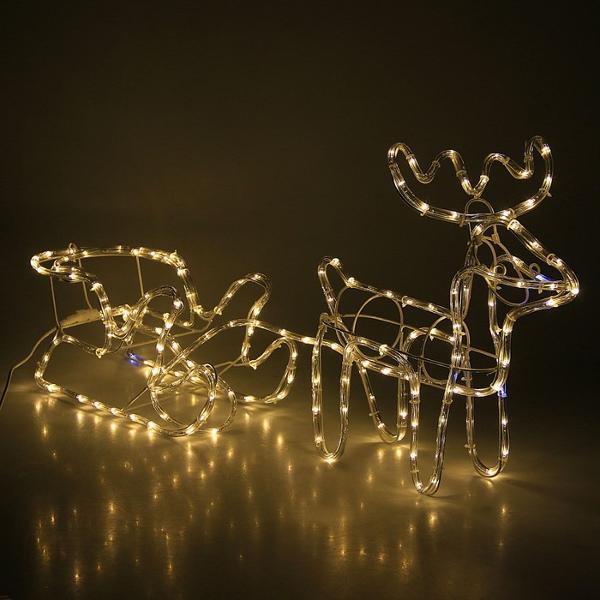 Светодиодная фигура Luazon Lighting Олень с санями 48х48х19см/45х23х23см 220 В белый