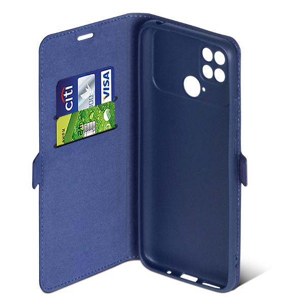 Чехол DF для POCO C40 poFlip-11 синий