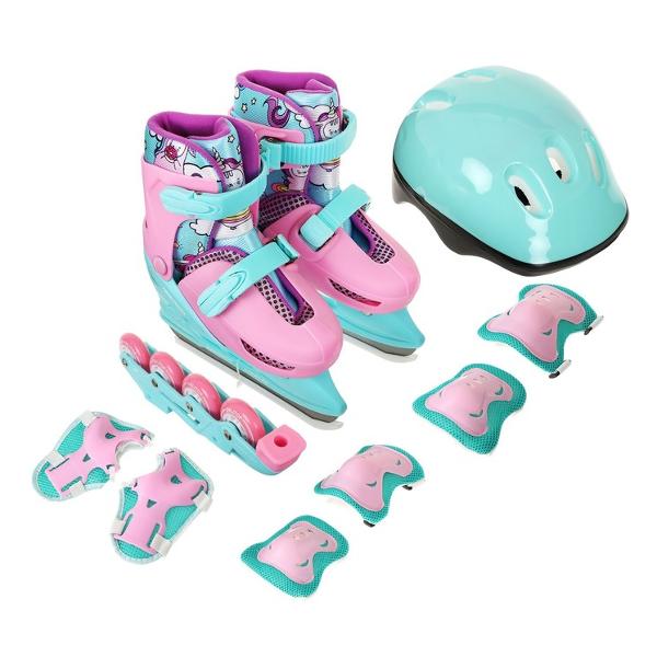 Коньки роликовые ONLITOP ледовые 223Y с роликовой платформой, размер 34-37